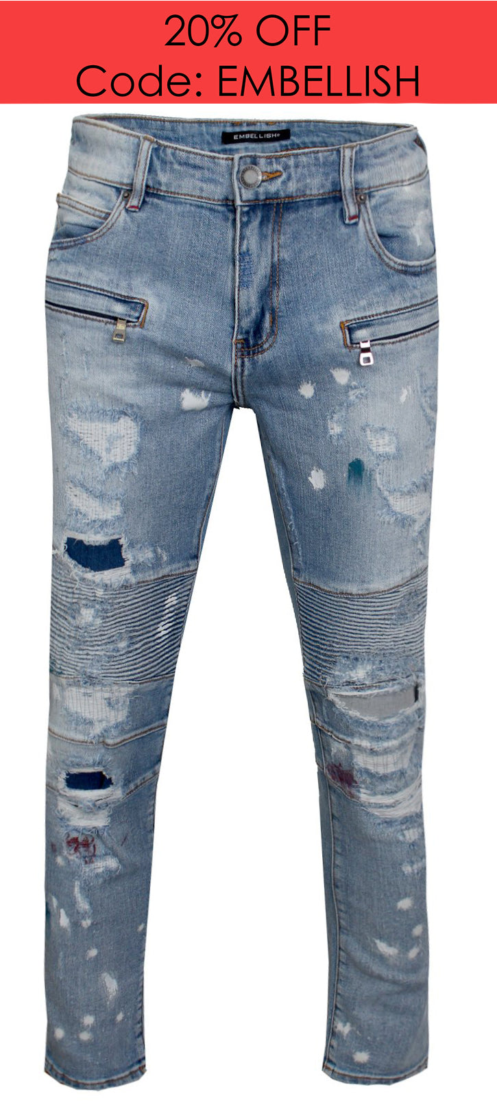 Men's Anderson Biker Denim-Blue