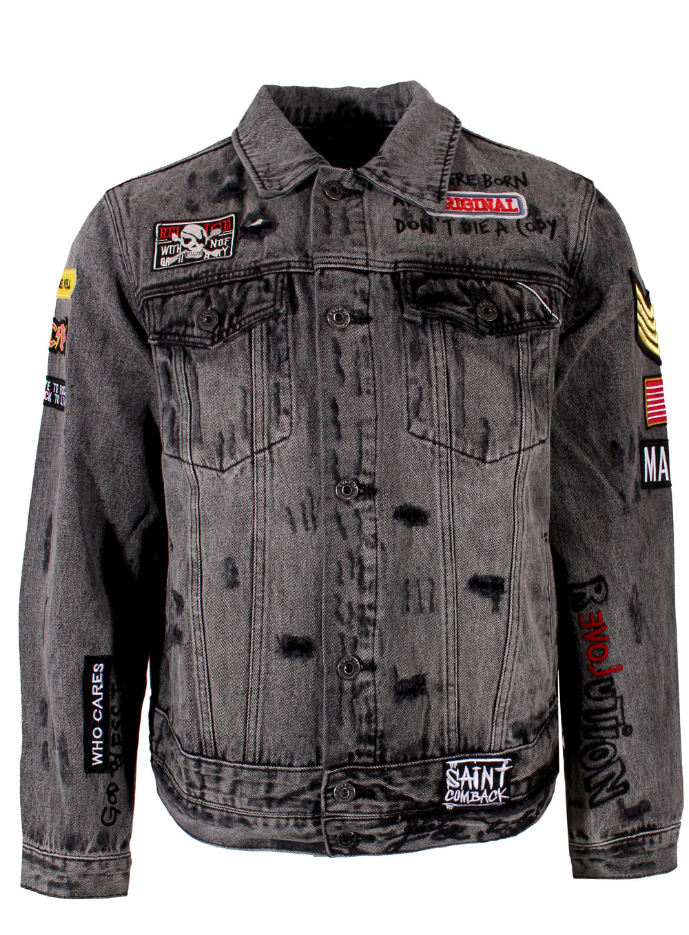 Men's Type II Black Graffiti Denim Jacket