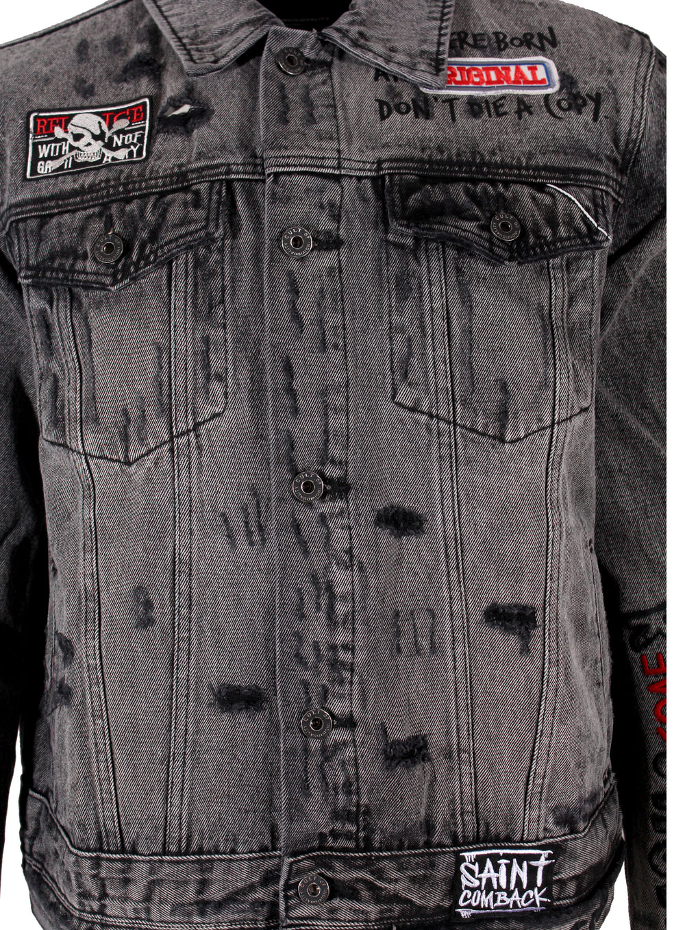 Men's Type II Black Graffiti Denim Jacket