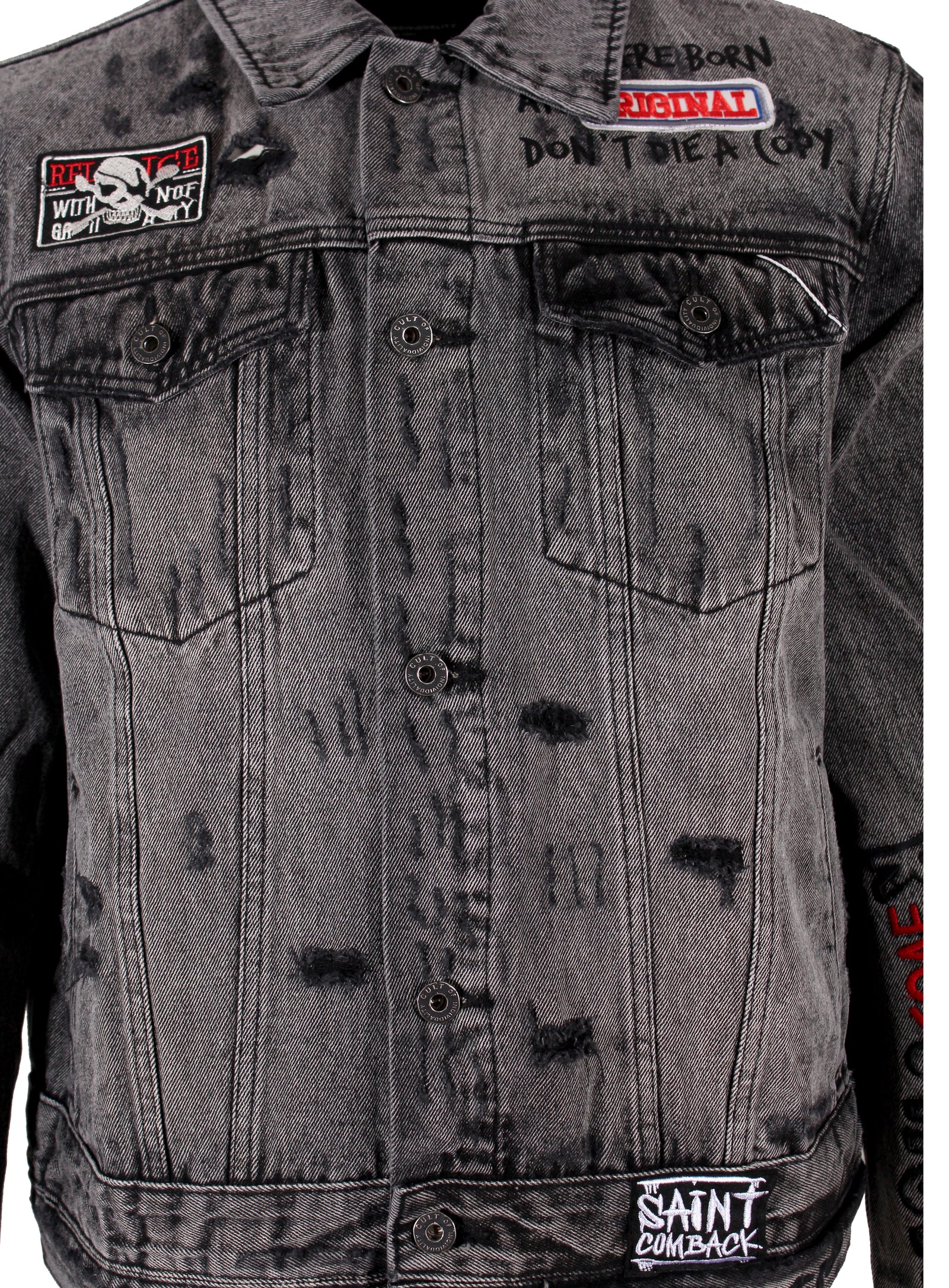 Men's Type II Black Graffiti Denim Jacket