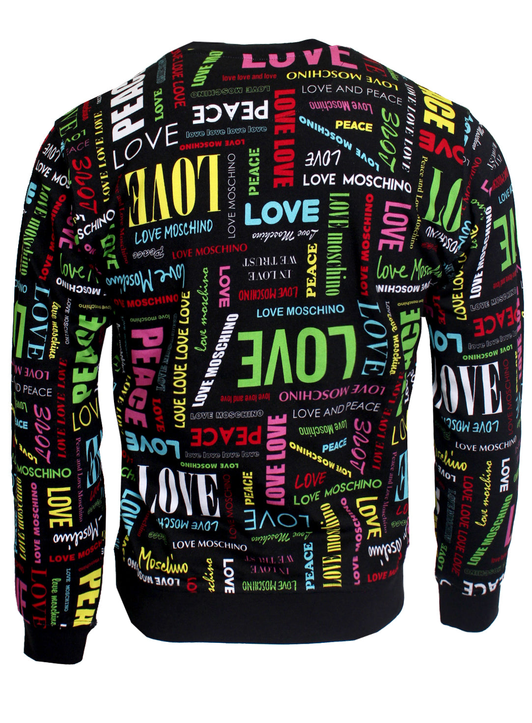Love Moschino all-over logo crewneck in black — alternate view