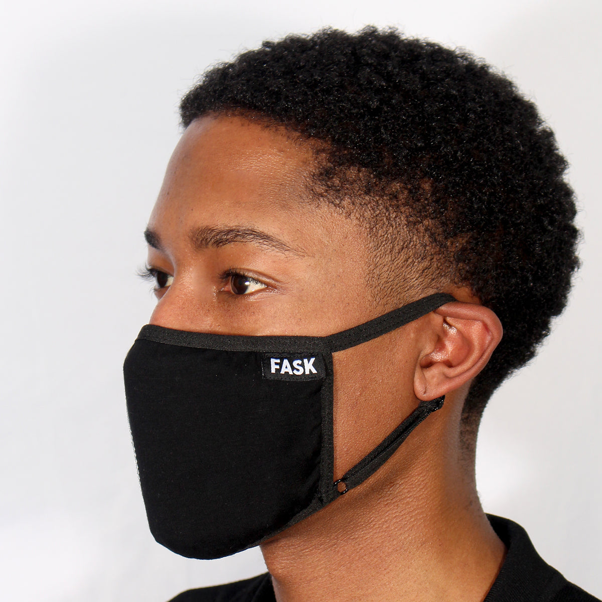 FASK Peace Cotton 2.0 Stoned Mask with Interchangeable Filter and Adjustable Size Strap-Black
