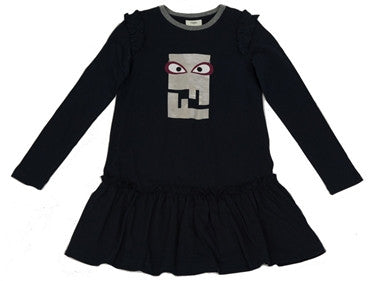 Fendi Girls Eyes Grey Logo Dress