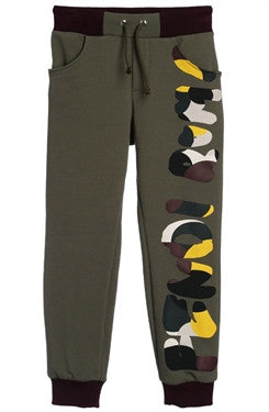 Fendi Boys Roma Khaki Green Sweatpants