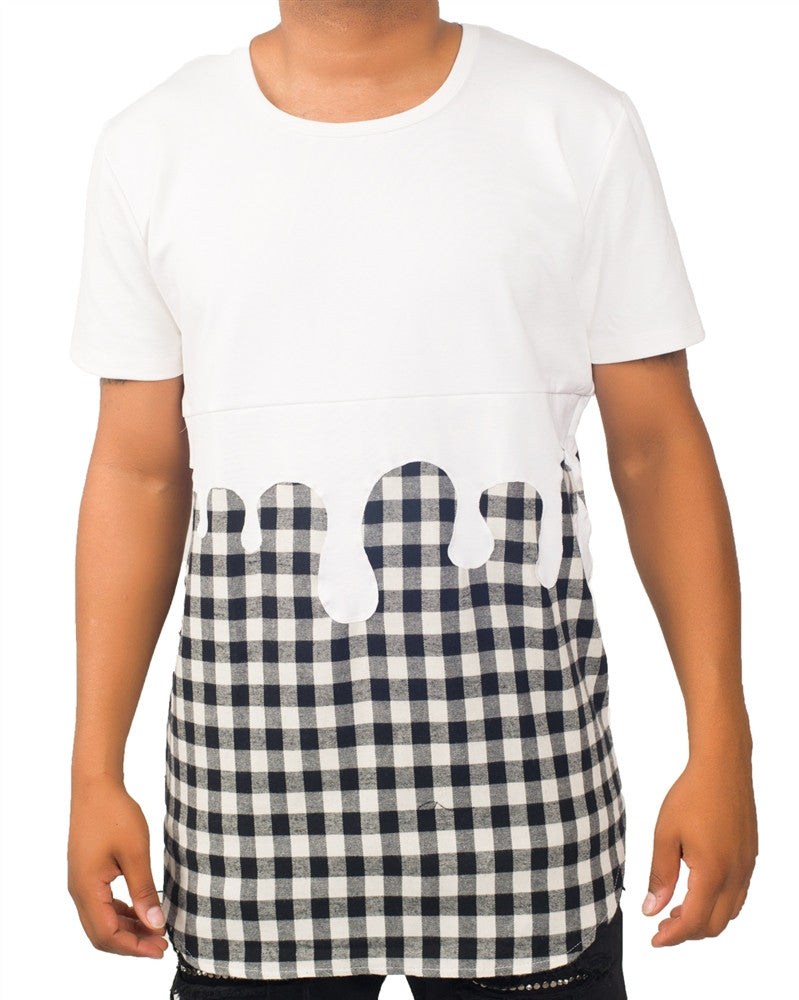 Kash Drip Plaid Tunic in white plaid – view 2 of 4