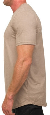 Kash Elongated Stretch Suede Tunics Tee (Taupe)