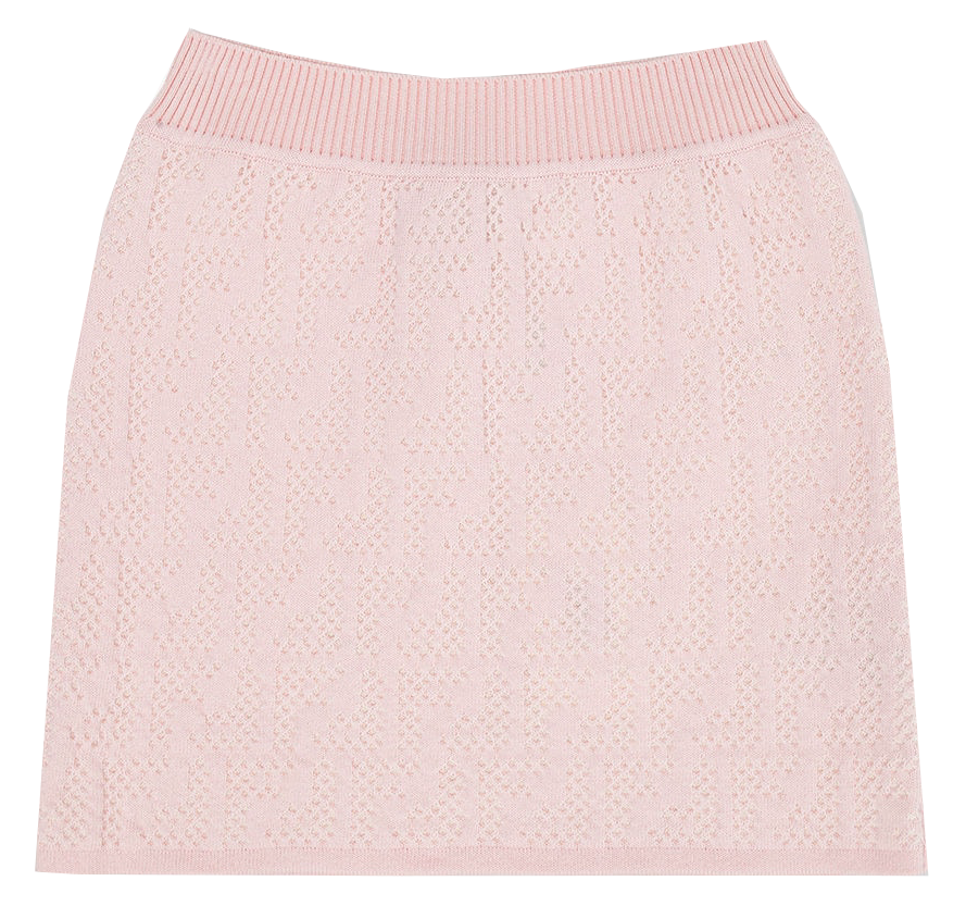 GIRL KNITTED SKIRT W| FF ALLOVER PATTERN - PINK