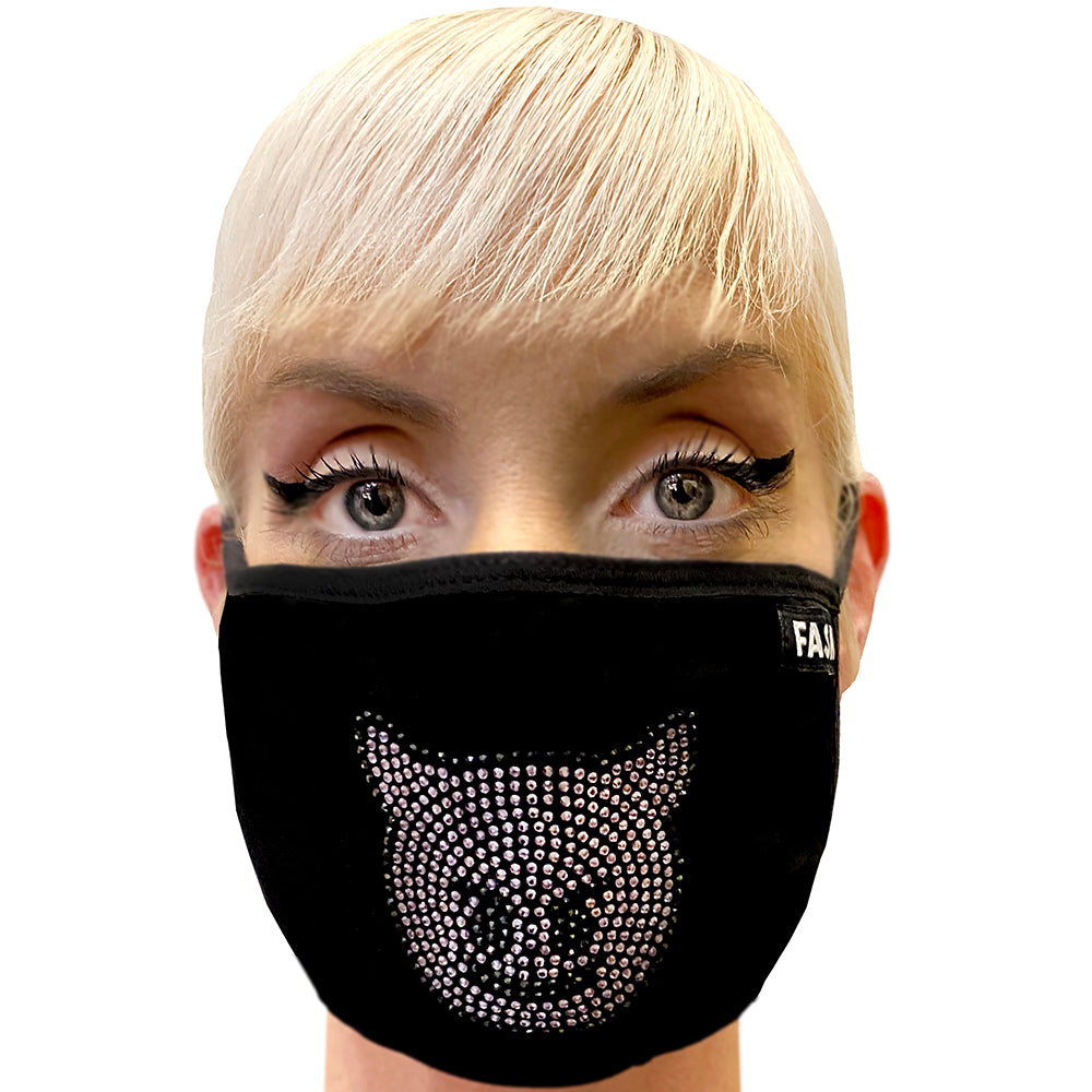 FASK Purple Demon Cotton 2.0 Stoned Mask in black – view 1 of 2
