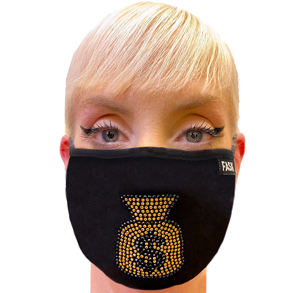 FASK Money Bag Cotton 2.0 Stoned Mask with Interchangeable Filter and Adjustable Size Strap