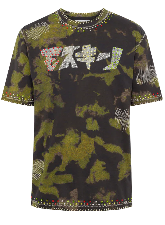 MOSCHINO KATAKANA LOGO TEE - CAMOUFLAGE