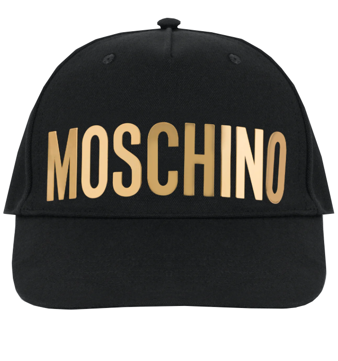 METALLIC LOGO CAP WITH VISOR - BLACK W/ GOLD