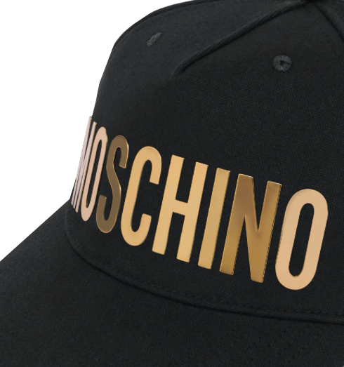 METALLIC LOGO CAP WITH VISOR - BLACK W/ GOLD