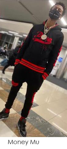 Pure Logo Varsity Joggers in black and red – view 9 of 10