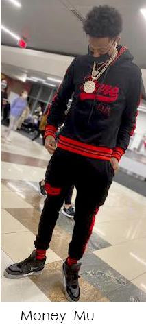 Pure Logo Varsity Joggers in black and red – view 8 of 10