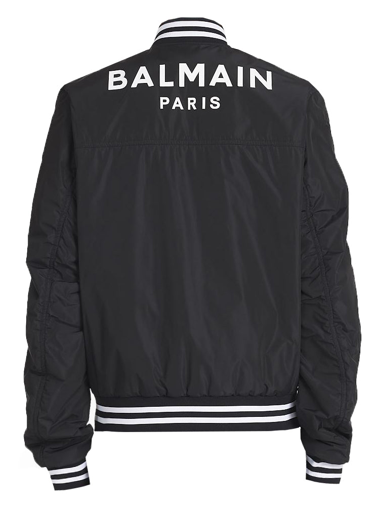 Balmain Nylon Bomber Jacket-Black