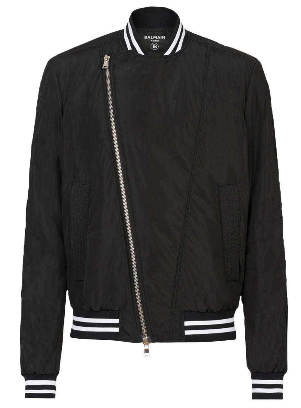 Balmain Nylon Bomber Jacket-Black