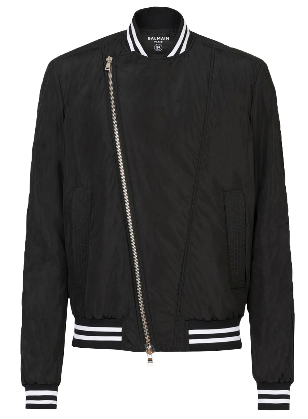 Balmain Nylon Bomber Jacket-Black