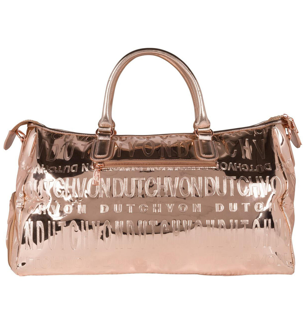 Von Dutch Reflection Overnight Bag in rose gold – view 1 of 3