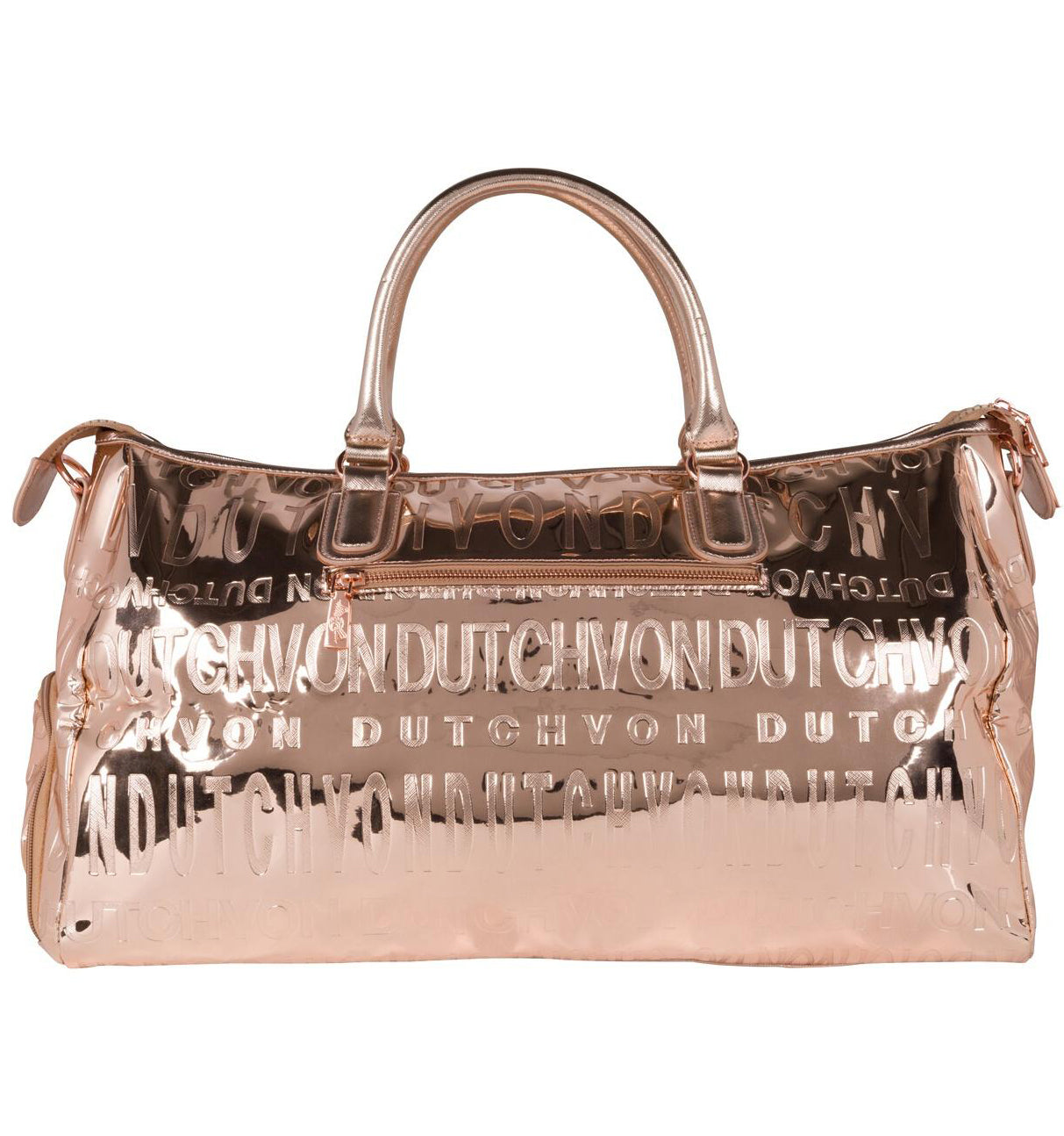 Von Dutch Reflection Overnight Bag in rose gold – view 1 of 3