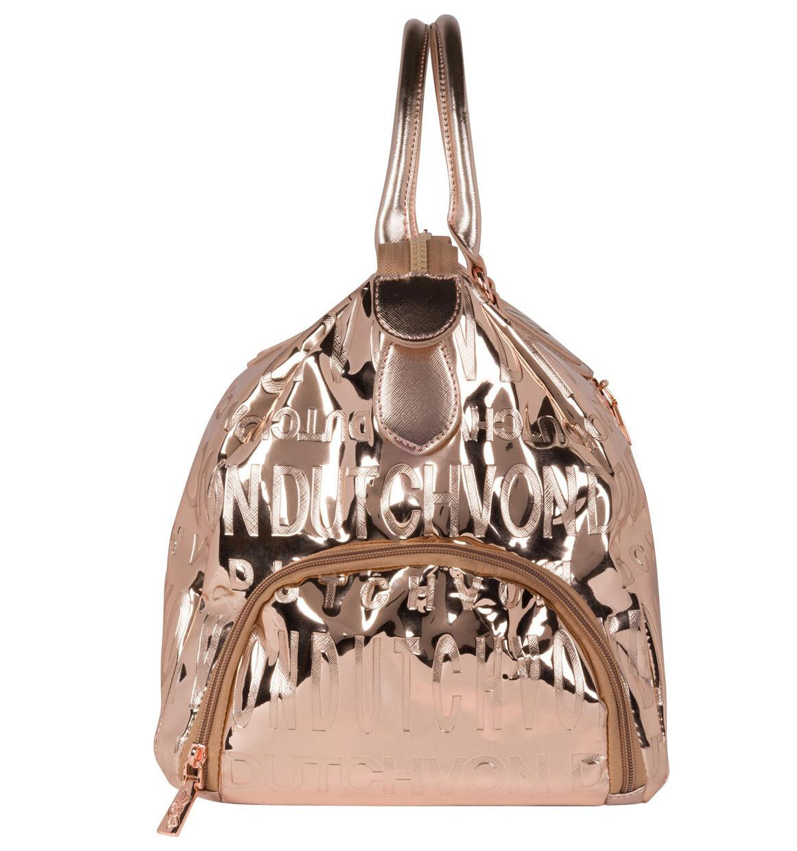 Von Dutch Reflection Overnight Bag in rose gold – view 2 of 3