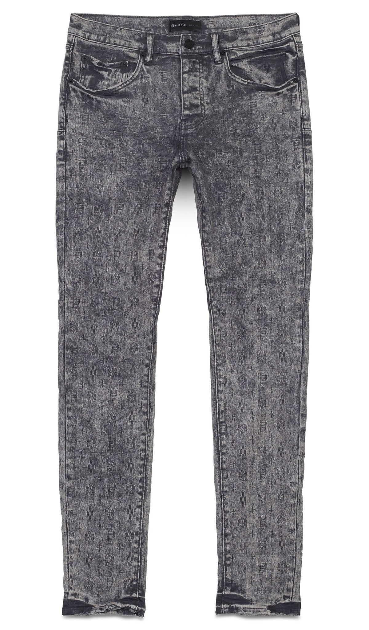 Purple Brand Film Jacquard Denim in light grey – view 1 of 4