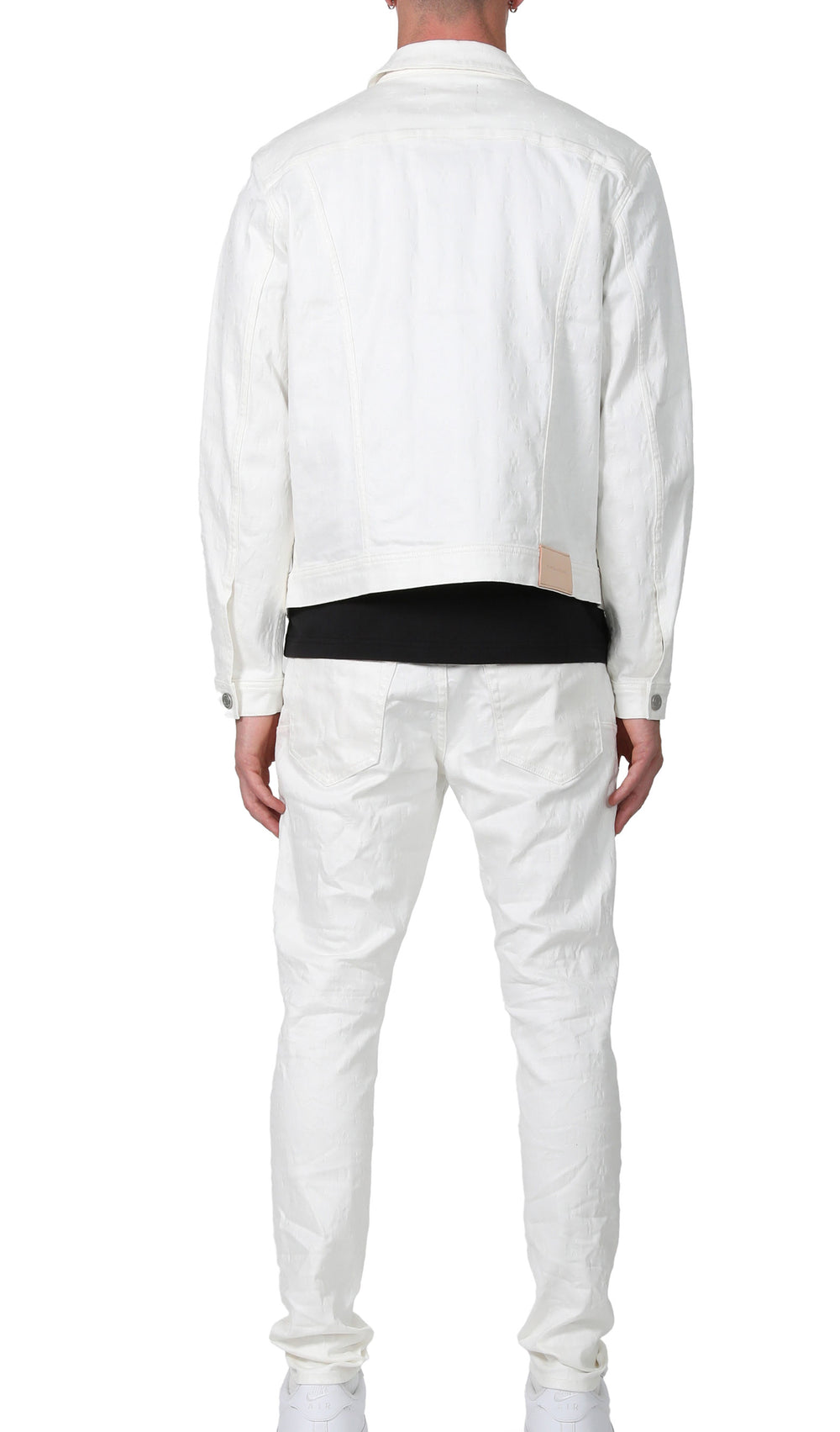 Purple Brand White Film Monogram Jacquard Trucker in White – view 3 of 4