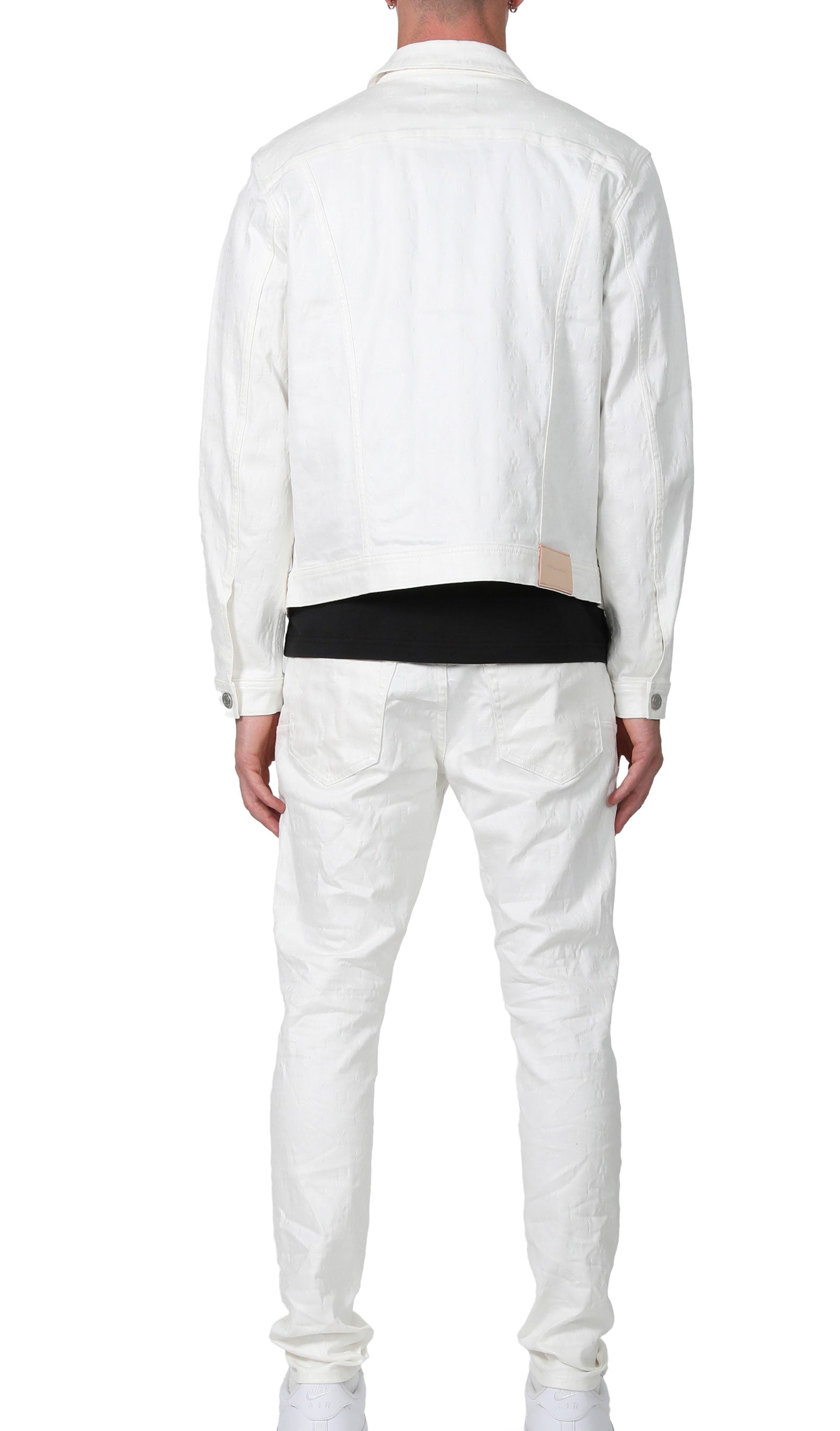 Purple Brand White Film Monogram Jacquard Trucker in White – view 3 of 4