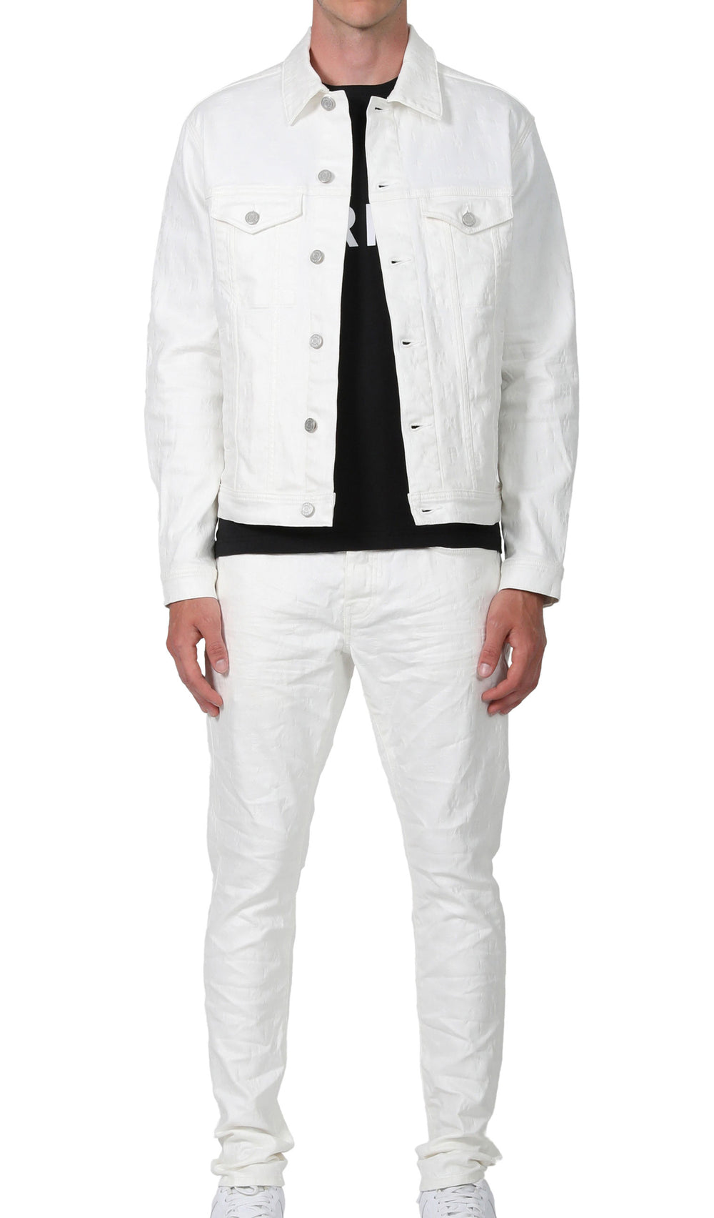 Purple Brand White Film Monogram Jacquard Trucker in White – view 4 of 4