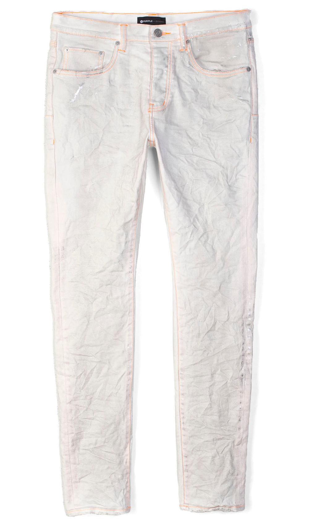Purple Brand P001 Jeans in White Neon Stitch Orange – view 1 of 1