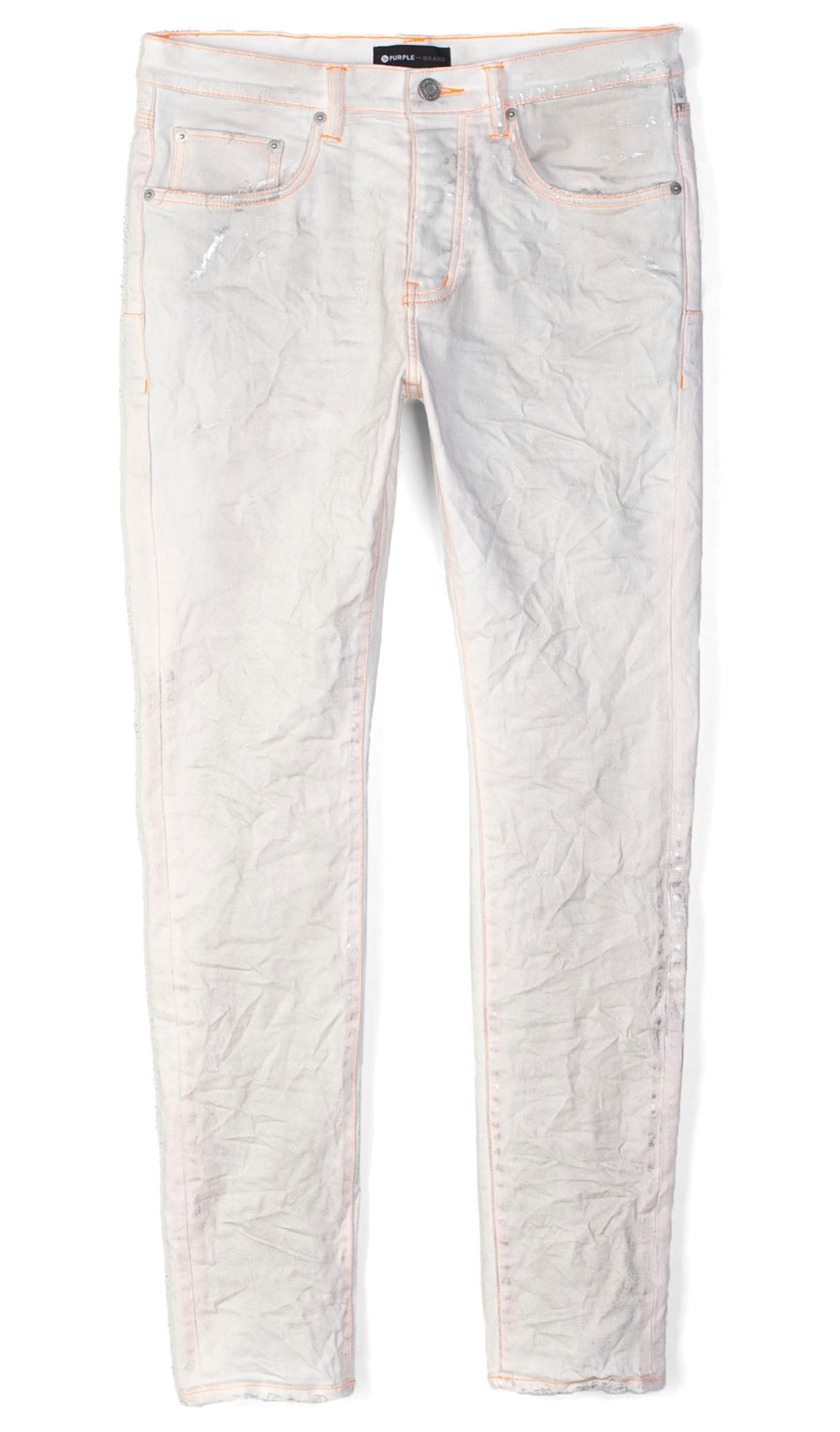 Purple Brand P001 Jeans in White Neon Stitch Orange – view 1 of 1