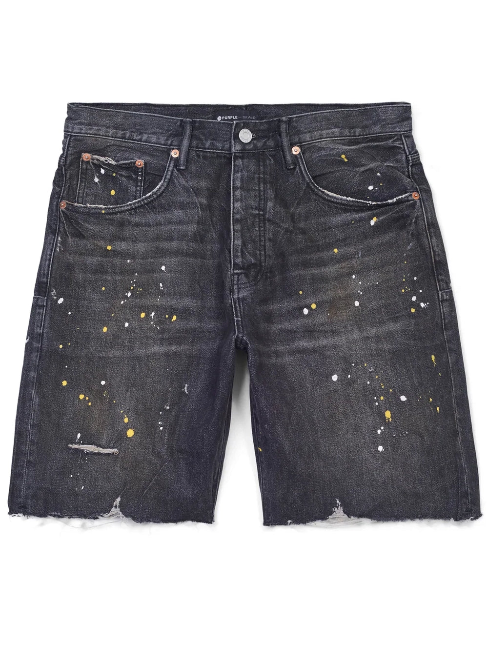 Purple Brand Dirty Tinted Black Vintage Shorts in Black Vintage – view 1 of 2
