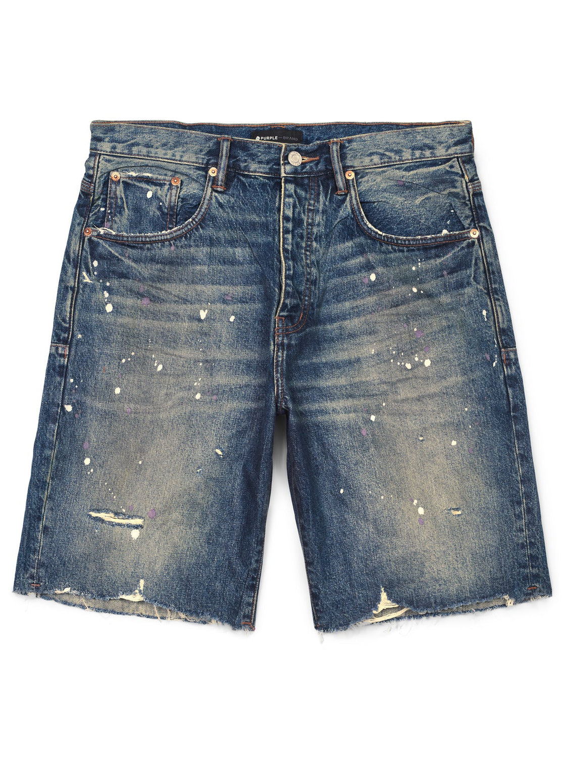 Purple Brand Dirty Tinted Vintage Shorts in blue – view 1 of 2