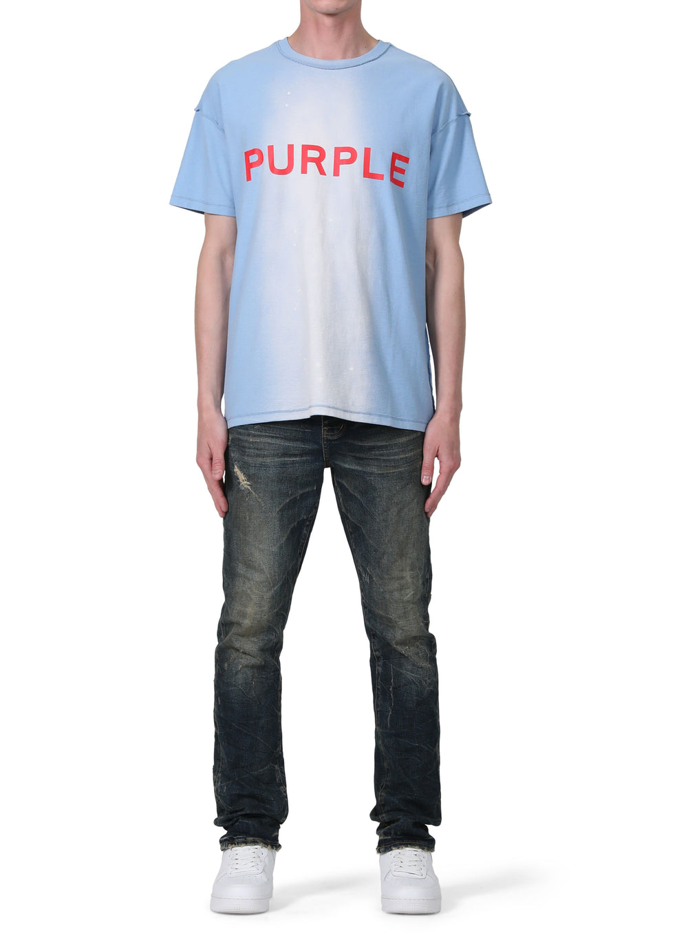 TEXTURED JERSEY INSIDE OUT TEE - PLACID BLUE