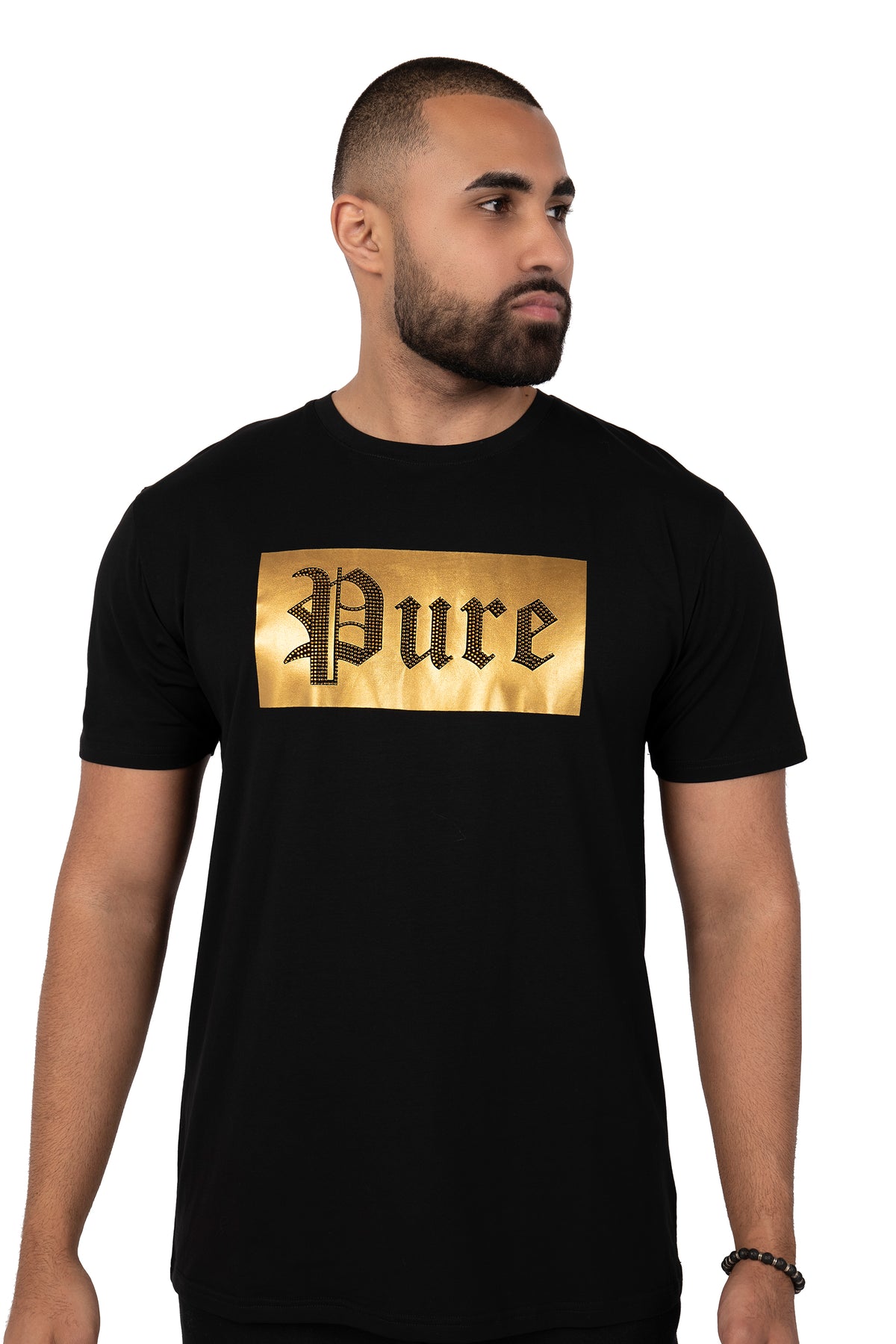 New 2021 Pure Diamond Block Logo Tee - Black &amp; Gold