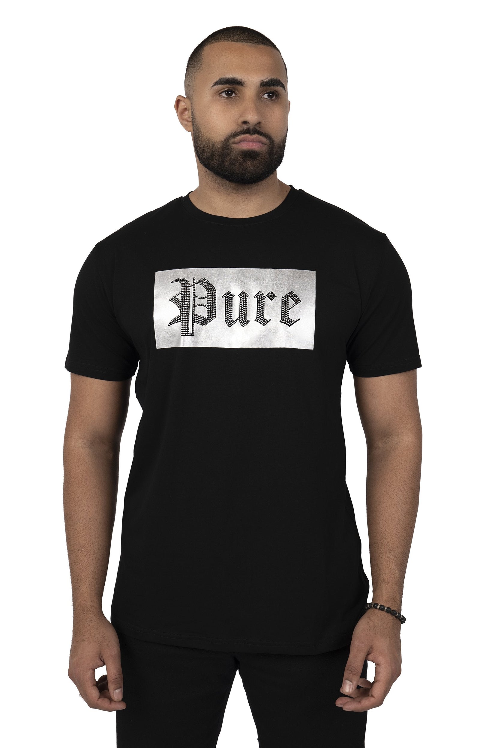 Logo Tee with Diamond Pure Logo in black/silver – view 2 of 4