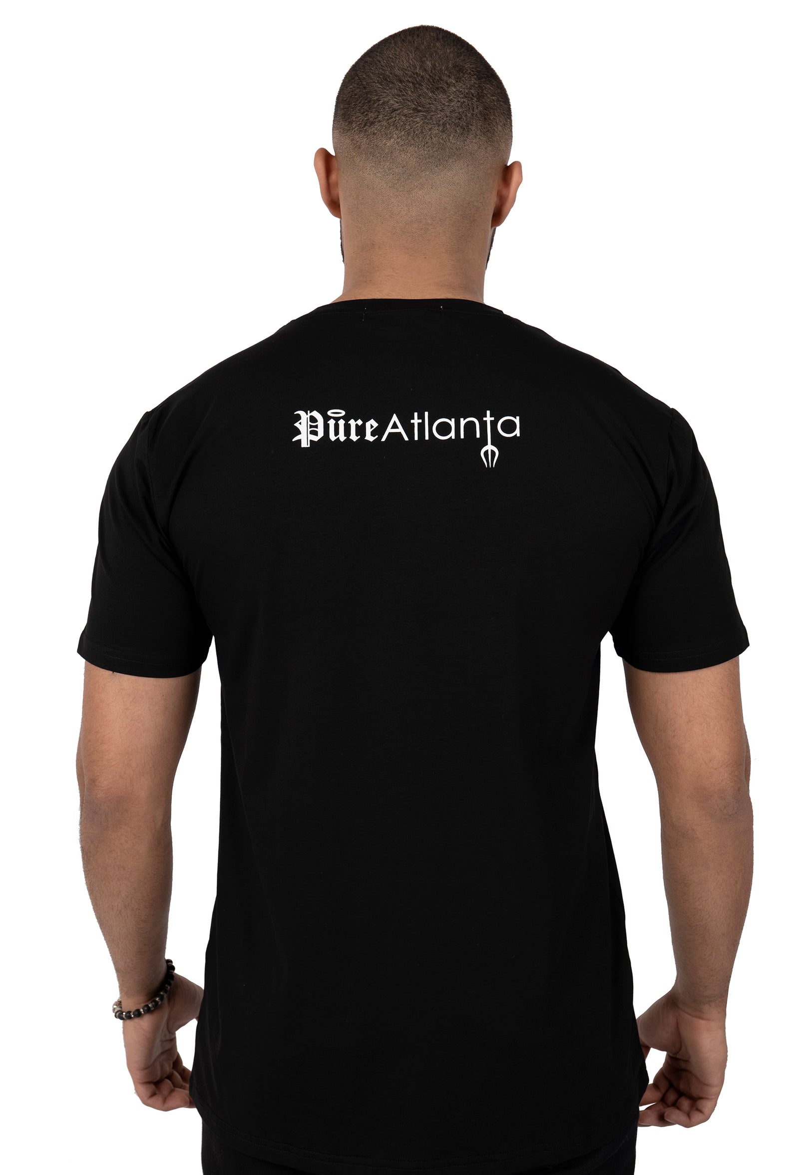 Pure Tee with white block devil and angel graphic in black – view 4 of 5