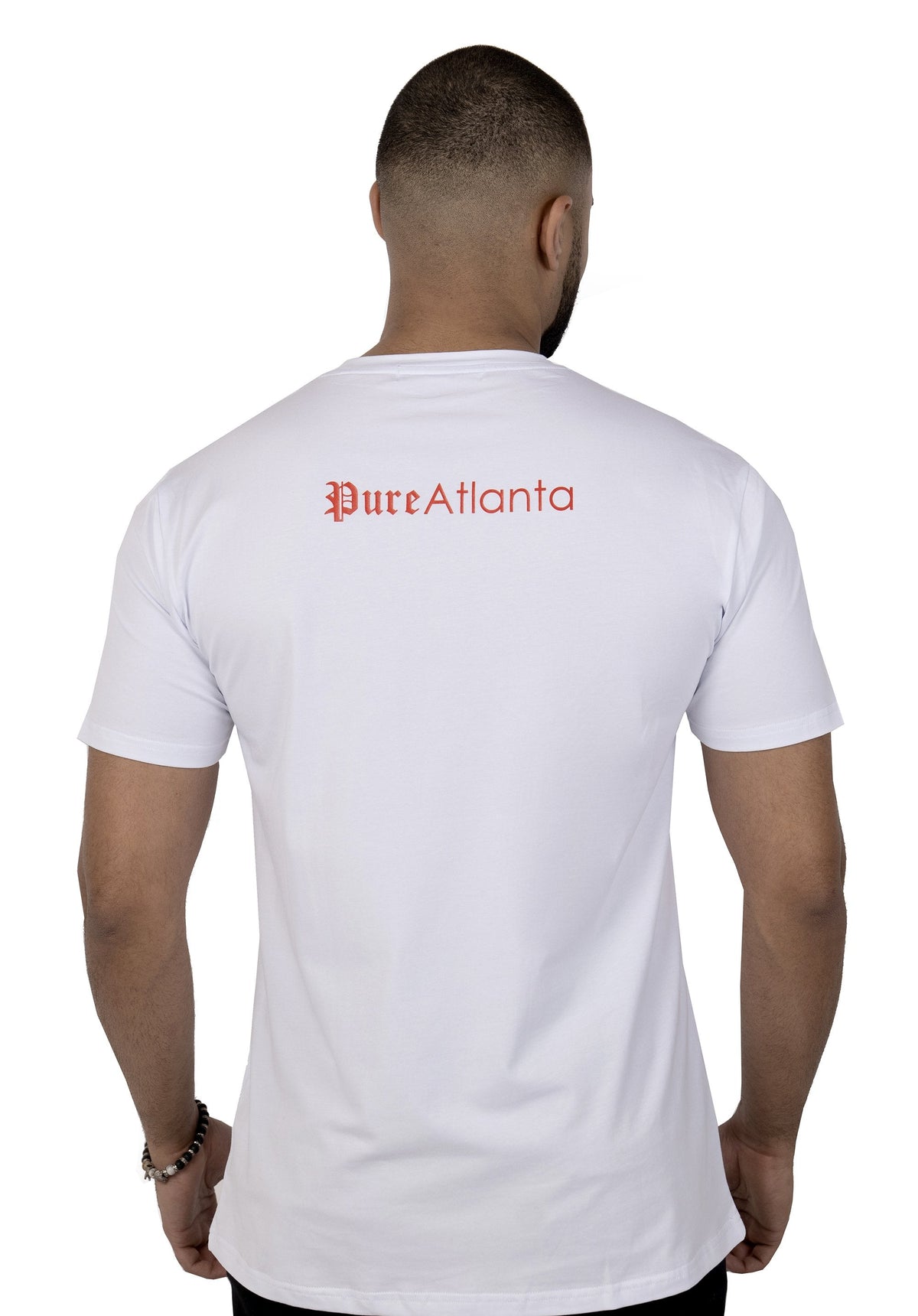 STRETCH PURE TEE WHITE W| RED BLOCK LOGO