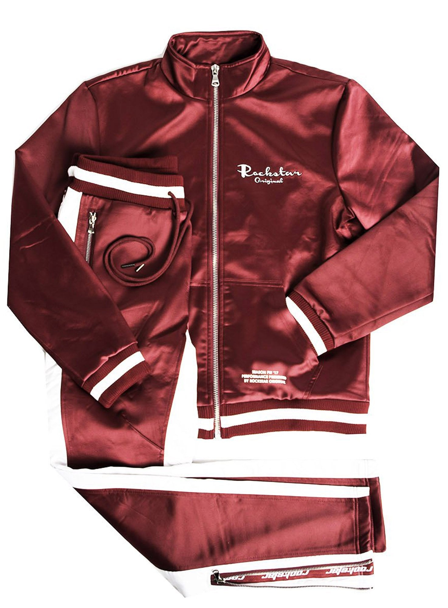 Rockstar Idris track suit in red