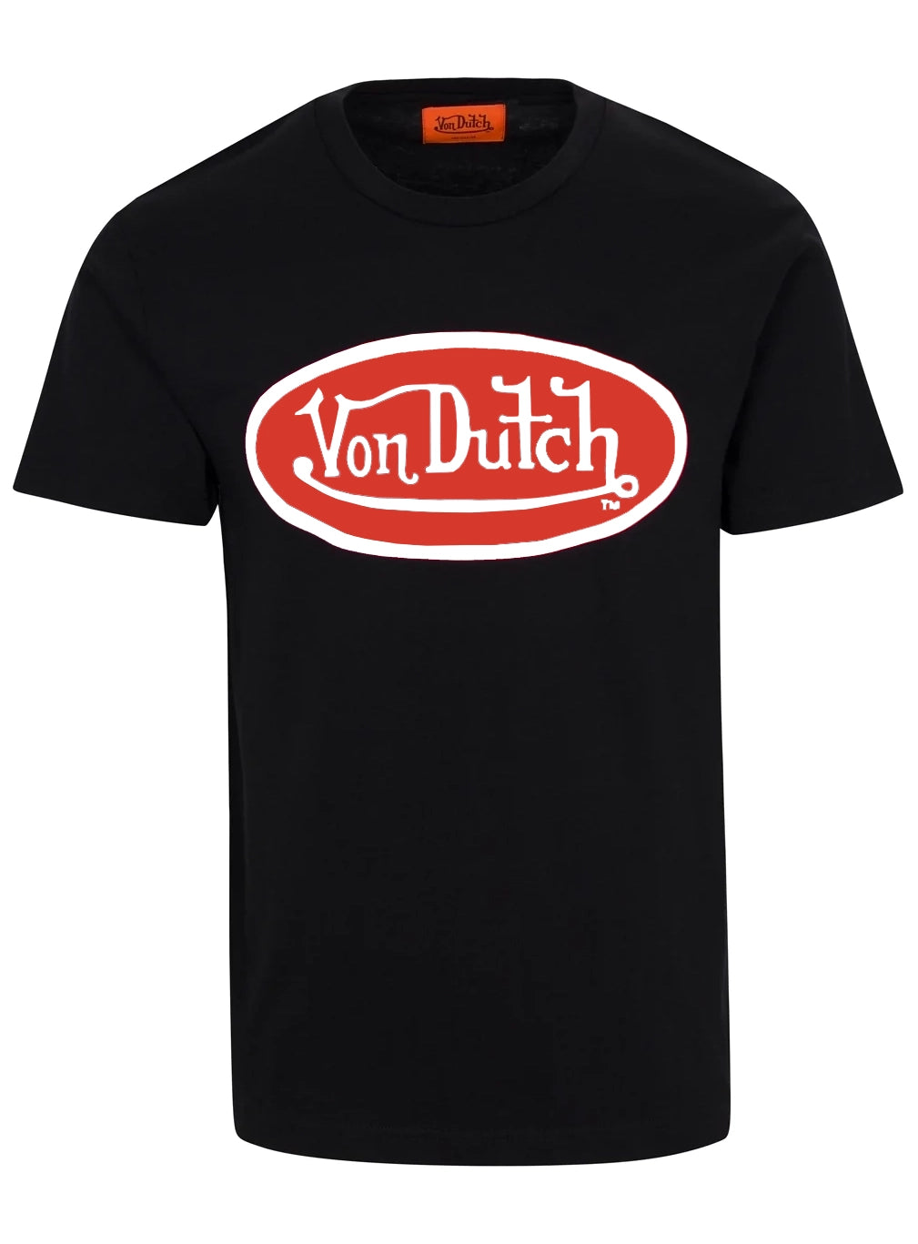 VON DUTCH RED & WHITE OVAL LOGO BLACK TEE