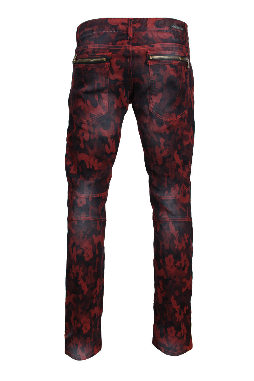 Rockstar Camo Biker Jeans in red – view 2 of 2