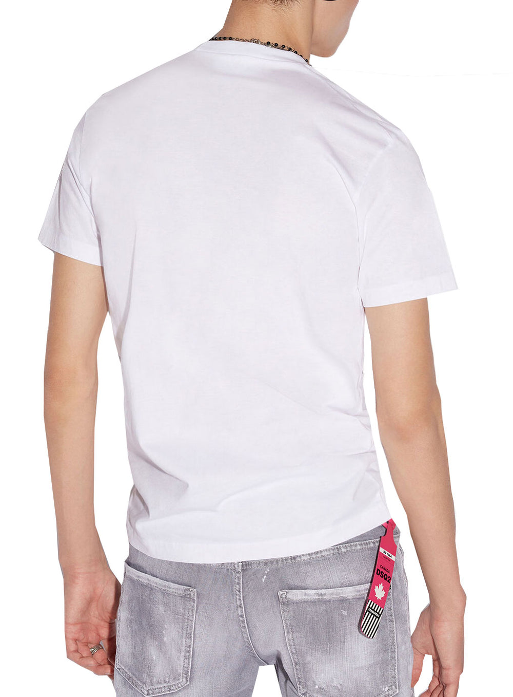 DSQUARED2 D2 Outline Cool Tee in white – view 2 of 3