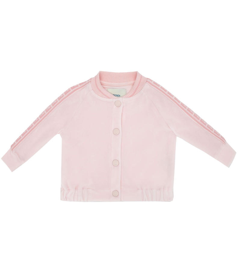 BABY VELOUR ZIP UP SWEATSHIRT-PINK