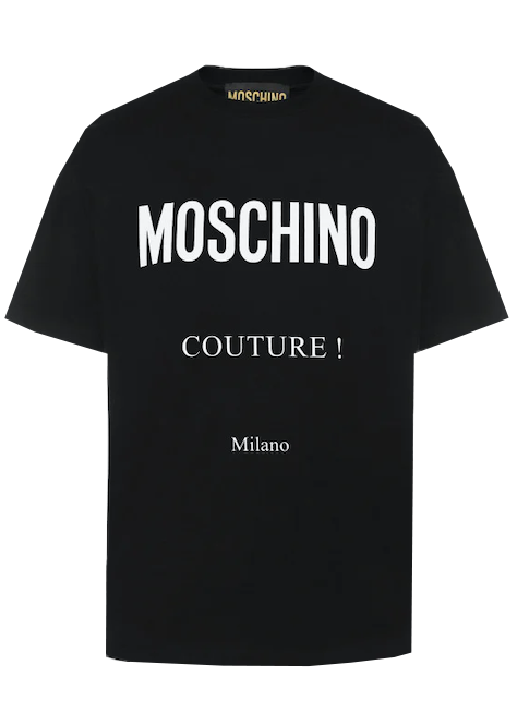 Moschino Cotton T-Shirt with Moschino Couture Print in black – view 1 of 1