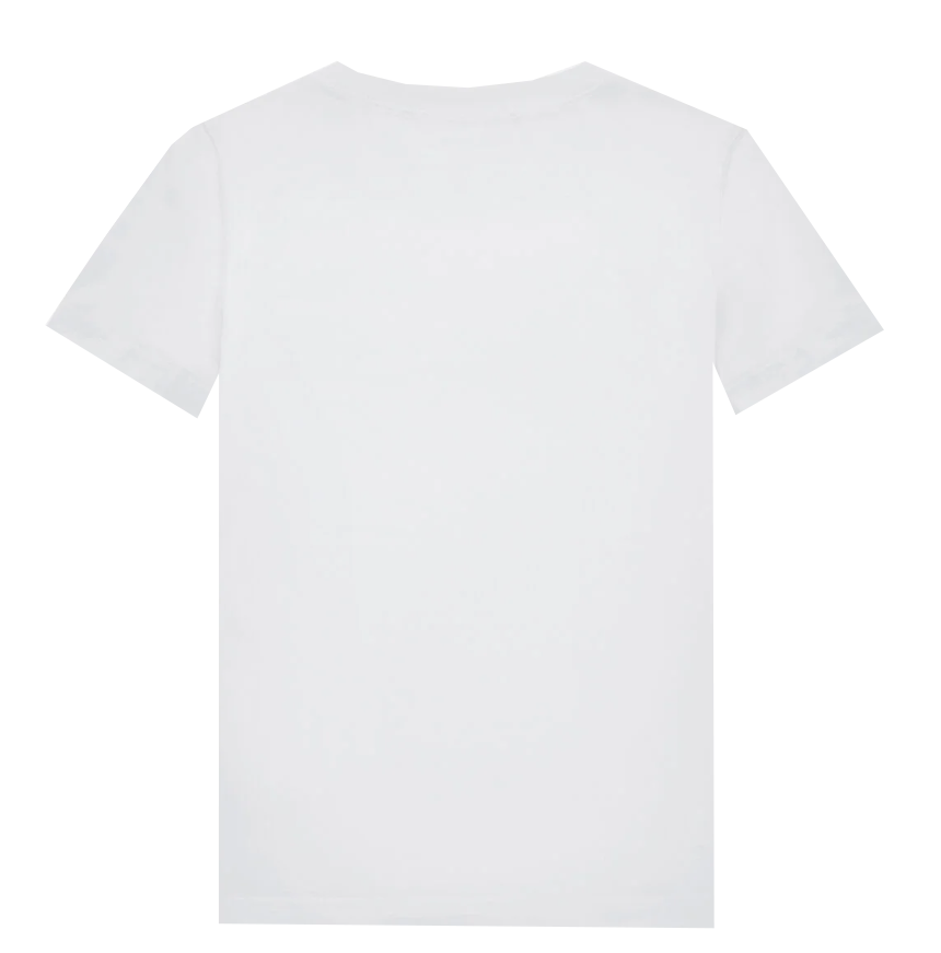 Versace Jeans Couture V-Emblem Thick Foil Cotton Jersey Tee in White/Gold – view 2 of 2