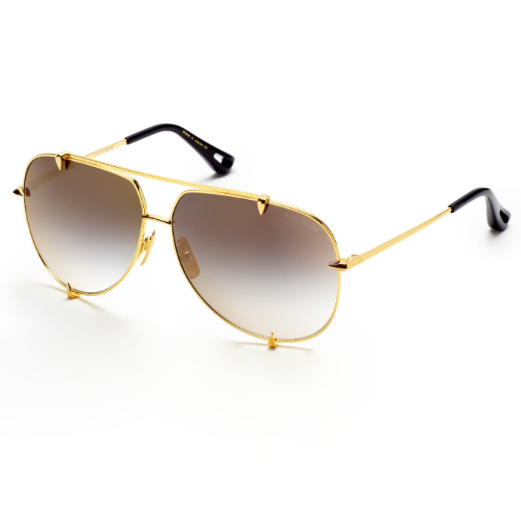 DITA TALON// 18K GOLD W/DARK GREY TO CLEAR -GOLD FLASH AR