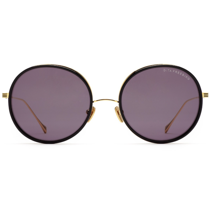 DITA Freebird round sunglasses in black and gold – view 1 of 2