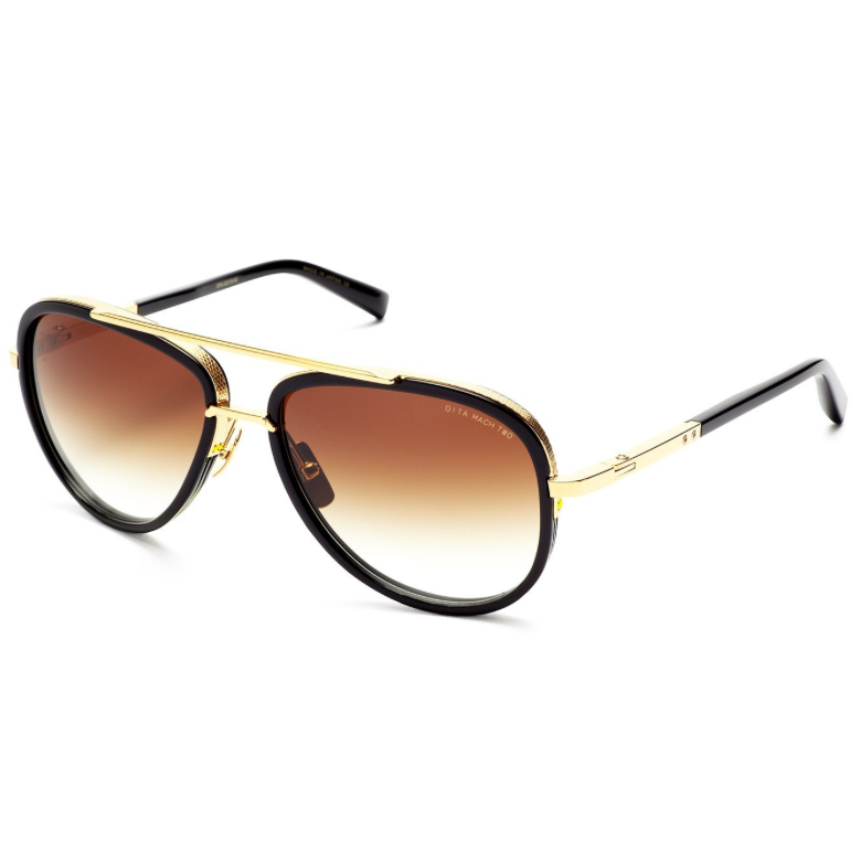 DITA MACH-TWO//DRX-2031B-60/SHINY 18K GOLD-BLACK W/D.BROWN TO CLEAR-AR