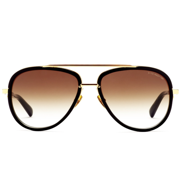 DITA MACH-TWO//DRX-2031B-60/SHINY 18K GOLD-BLACK W/D.BROWN TO CLEAR-AR