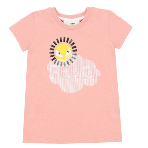 Fendi | Girls pink jersey T-shirt - PureAtlanta.com