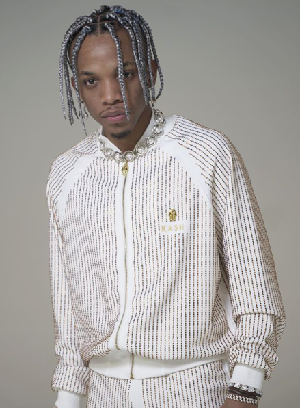 Kash Men's Long Sleeve Diamond Jacket in white/clear – view 2 of 11